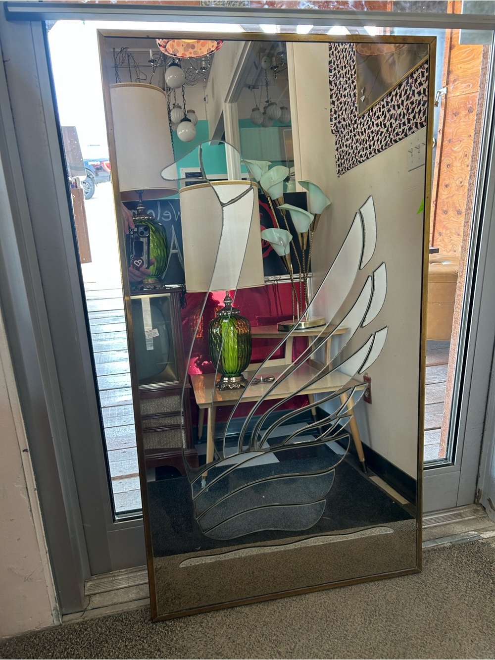 Vintage 1980’s swan mirror wall decor